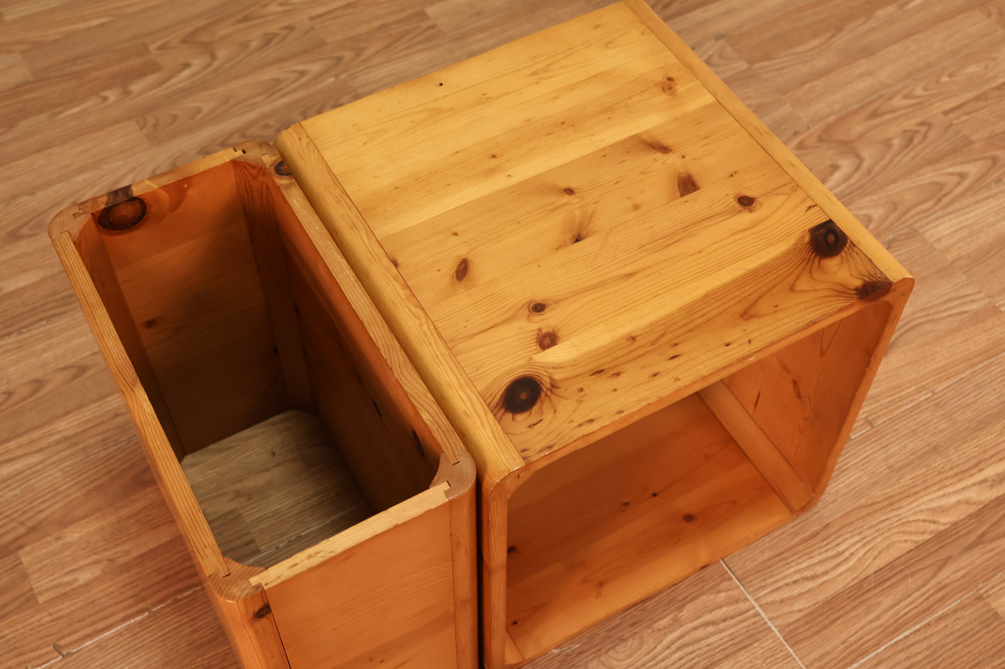 Pair of Pine Record Cubbies