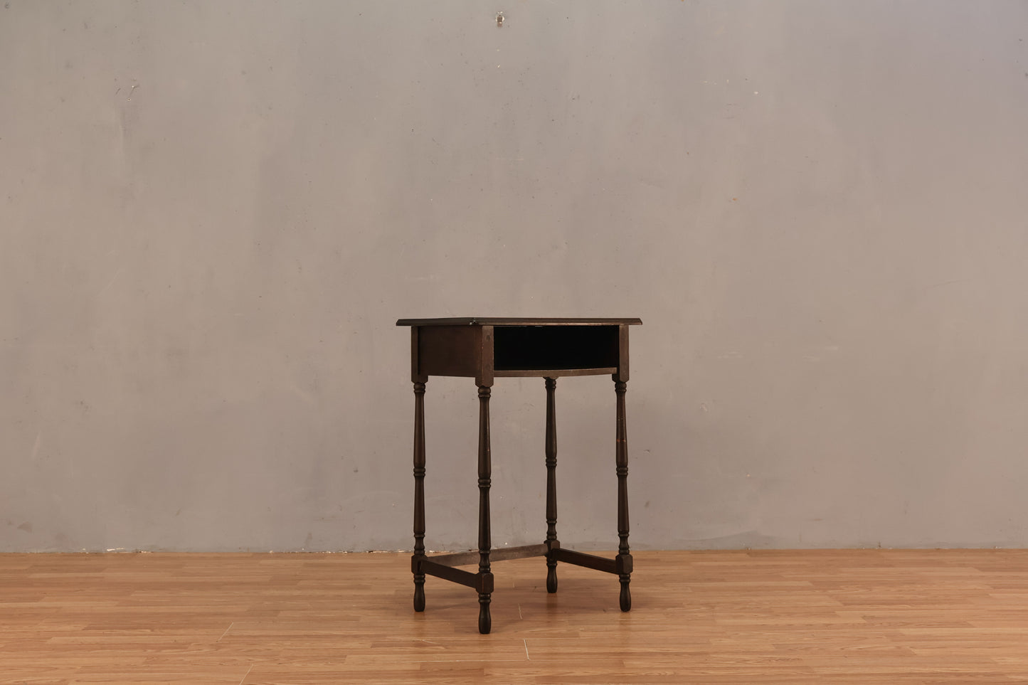 Tall Dark Antique End Table