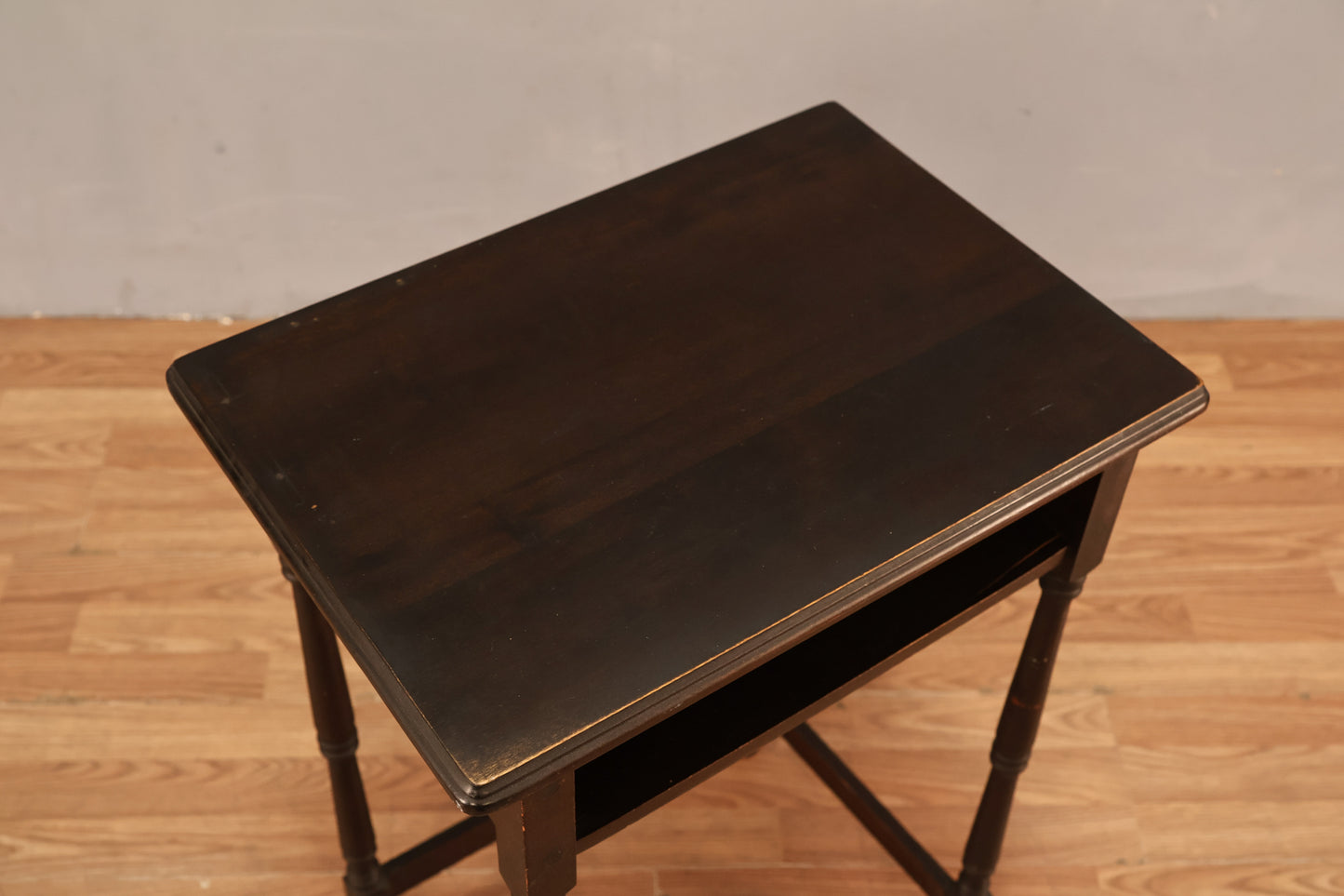 Tall Dark Antique End Table