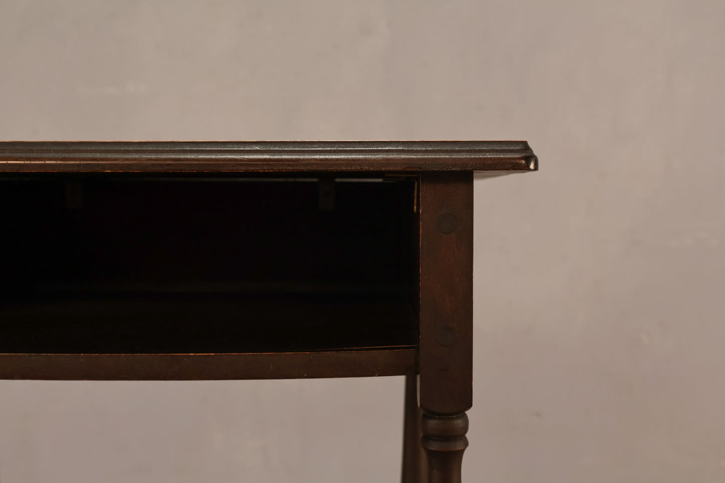 Tall Dark Antique End Table