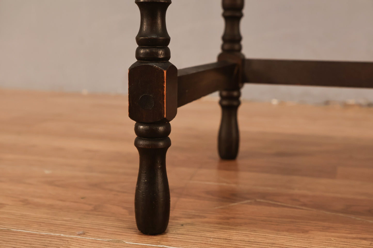 Tall Dark Antique End Table