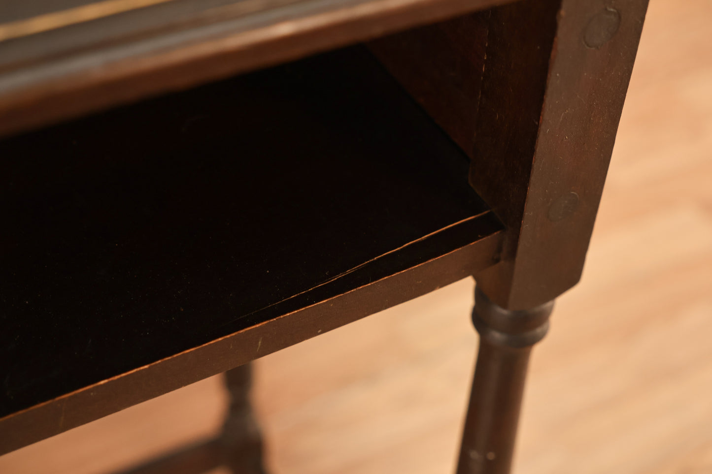 Tall Dark Antique End Table
