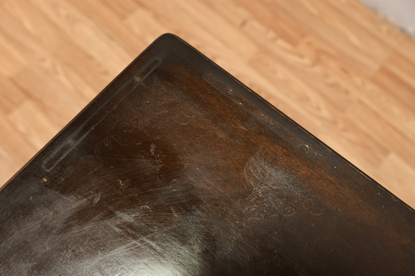 Tall Dark Antique End Table