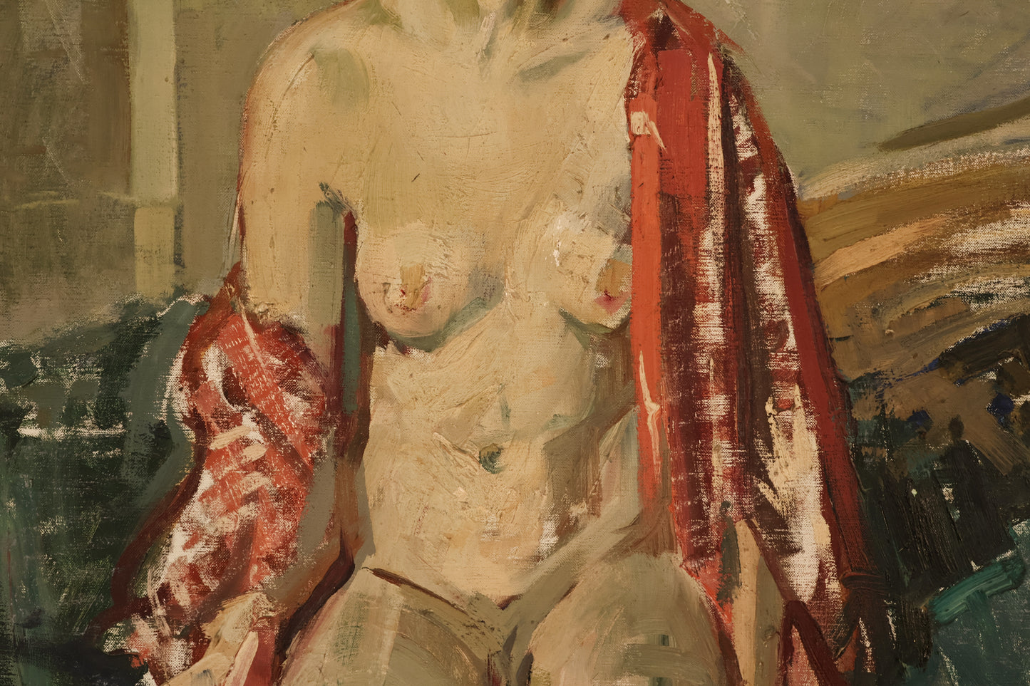 Large 1940s "Modella" Framed Painting - ONLINE ONLY
