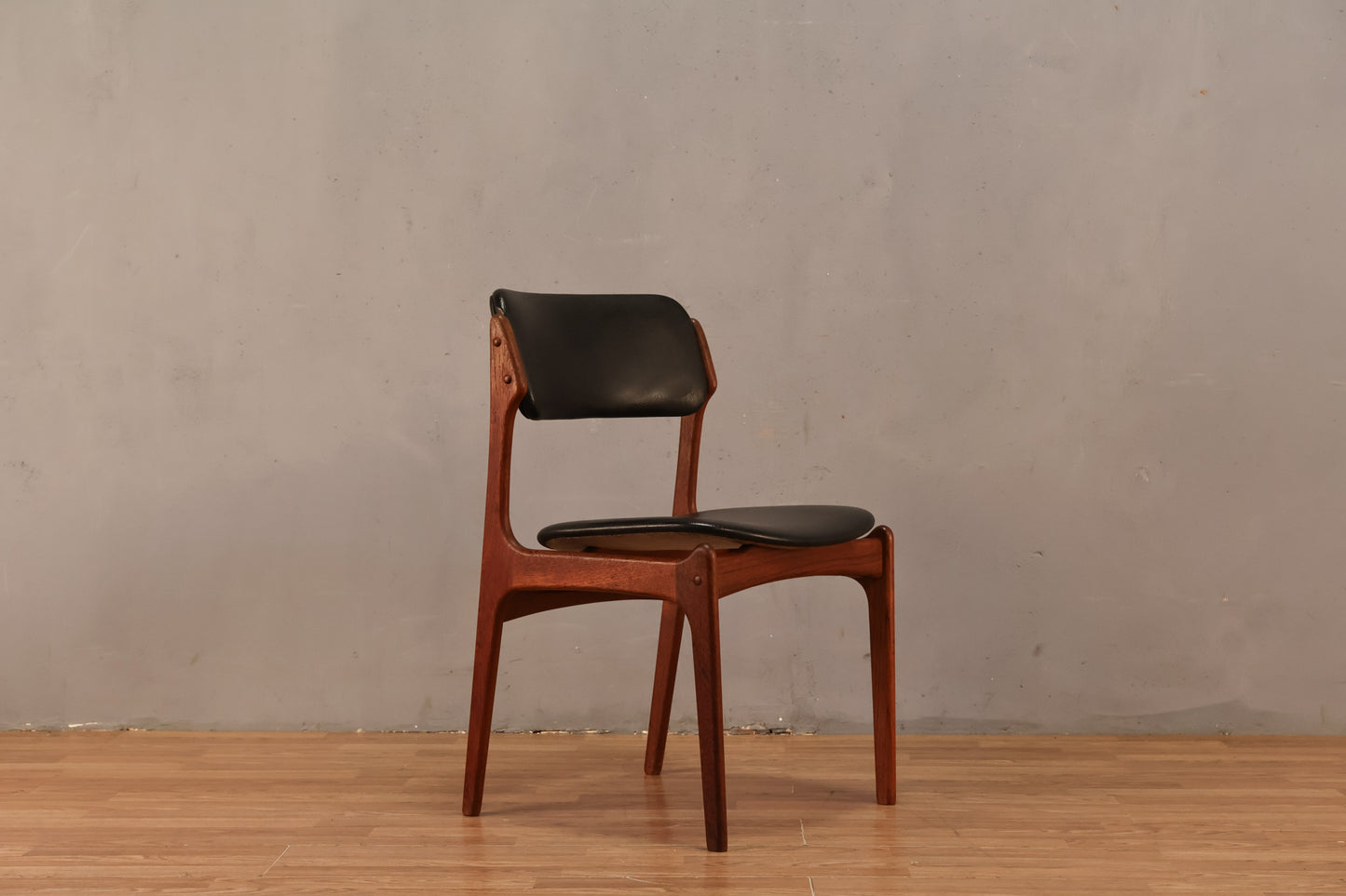 1960s Erik Buch Teak & Black Side Chair