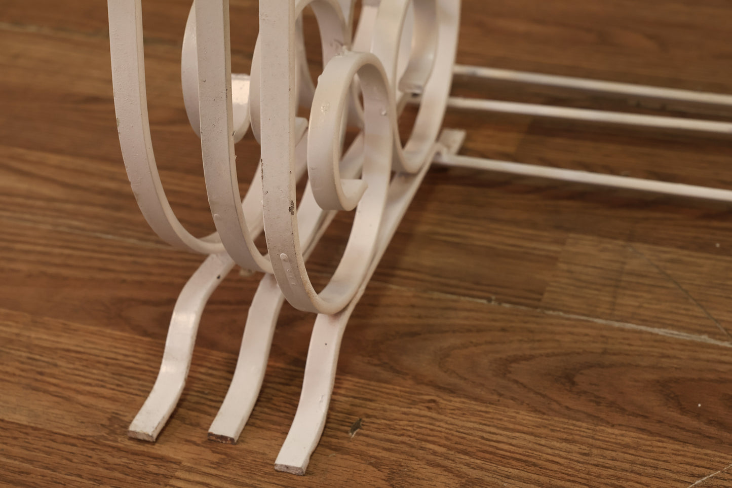 Trio of White Iron & Glass Nesting Tables