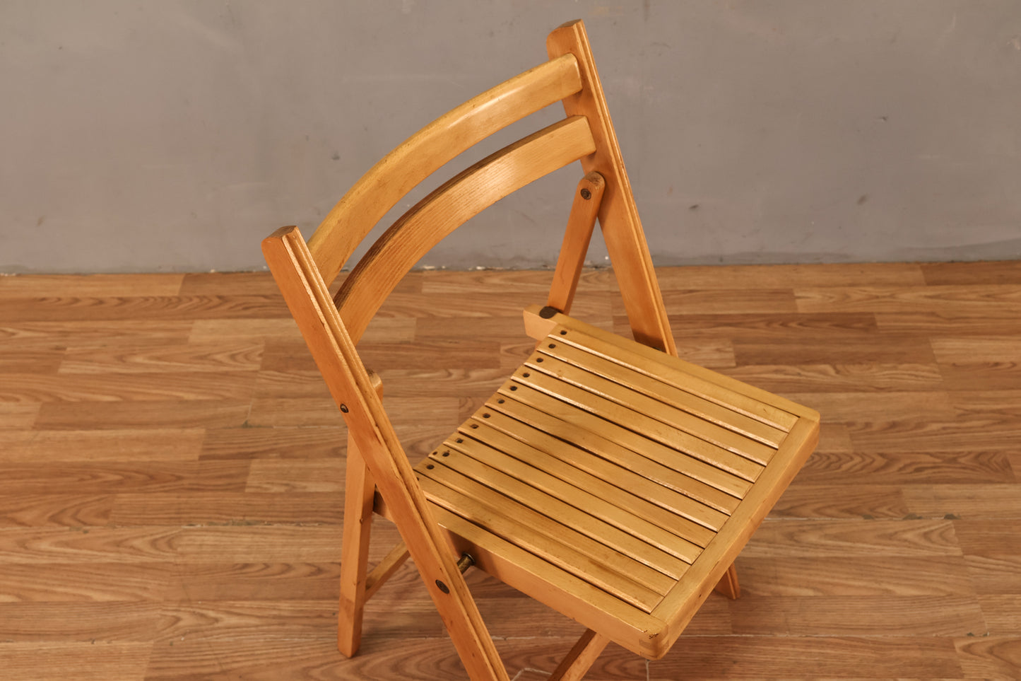 Slatted Blonde Folding Chair A - ONLINE ONLY