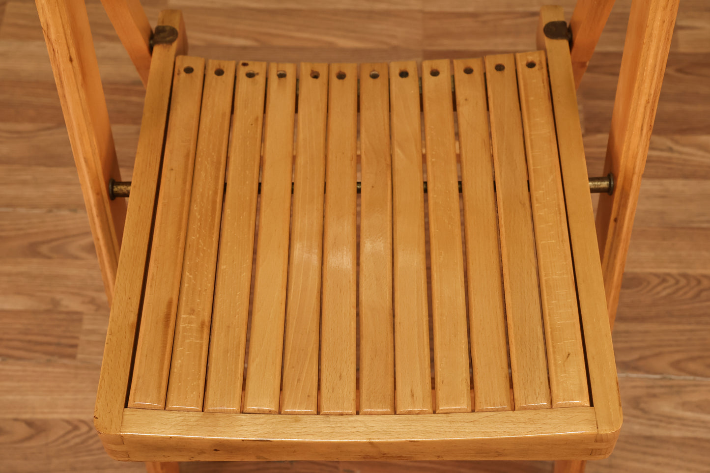 Slatted Blonde Folding Chair A - ONLINE ONLY