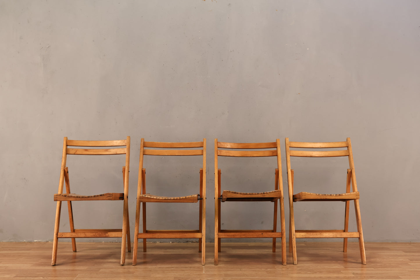 Slatted Blonde Folding Chair B
