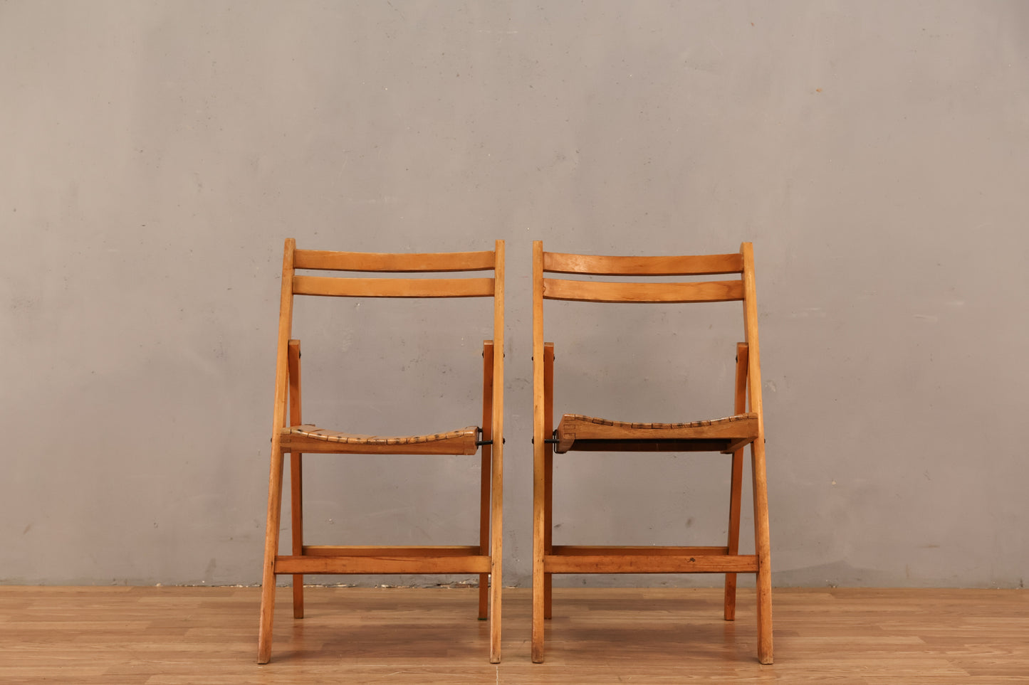 Slatted Blonde Folding Chair B