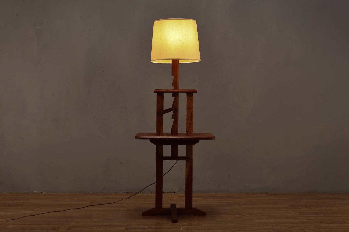 Maple Side Table Floor Lamp - ONLINE ONLY
