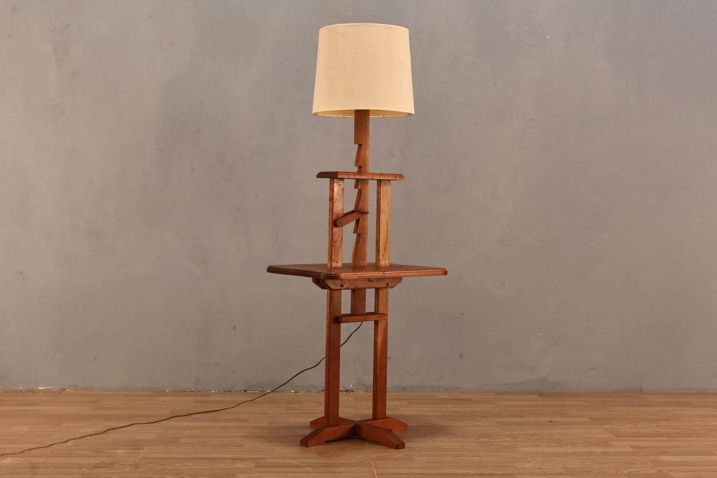 Maple Side Table Floor Lamp - ONLINE ONLY