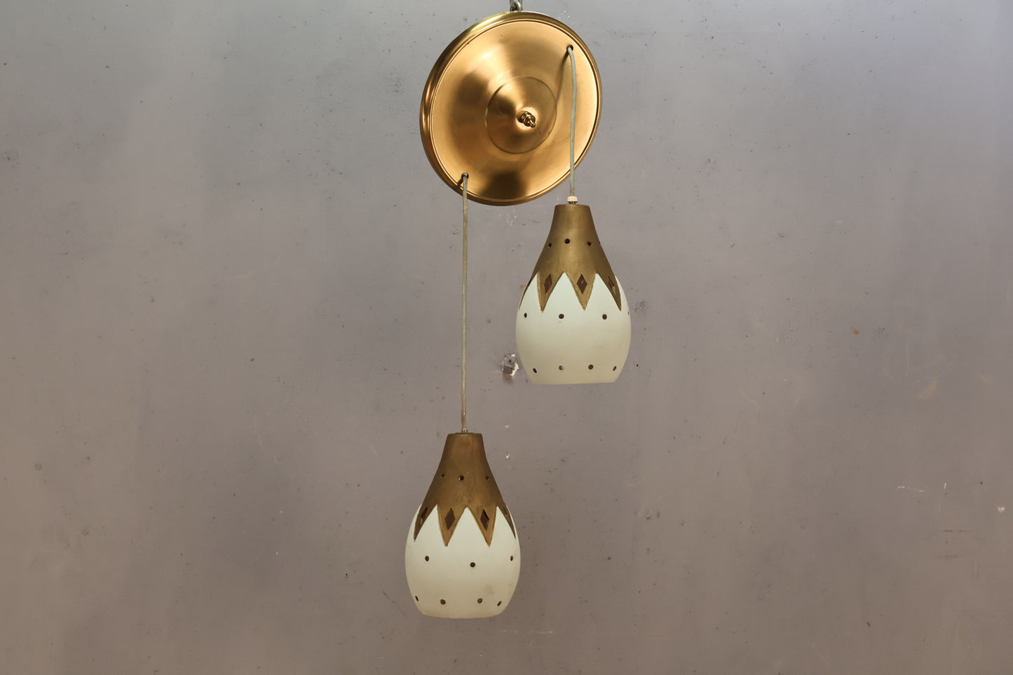 Mid Century Double-Teardrop Ceramic Chandelier