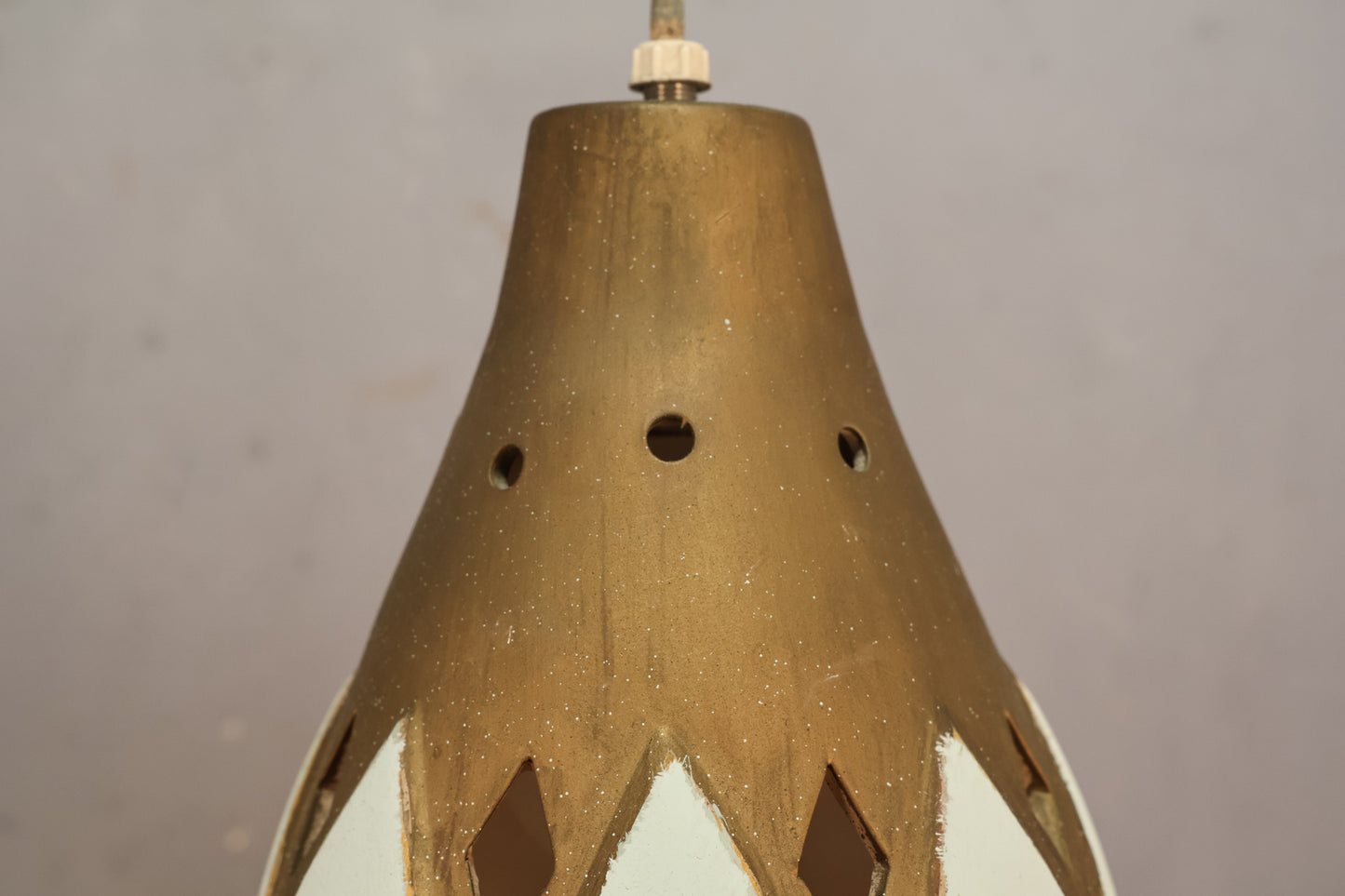Mid Century Double-Teardrop Ceramic Chandelier