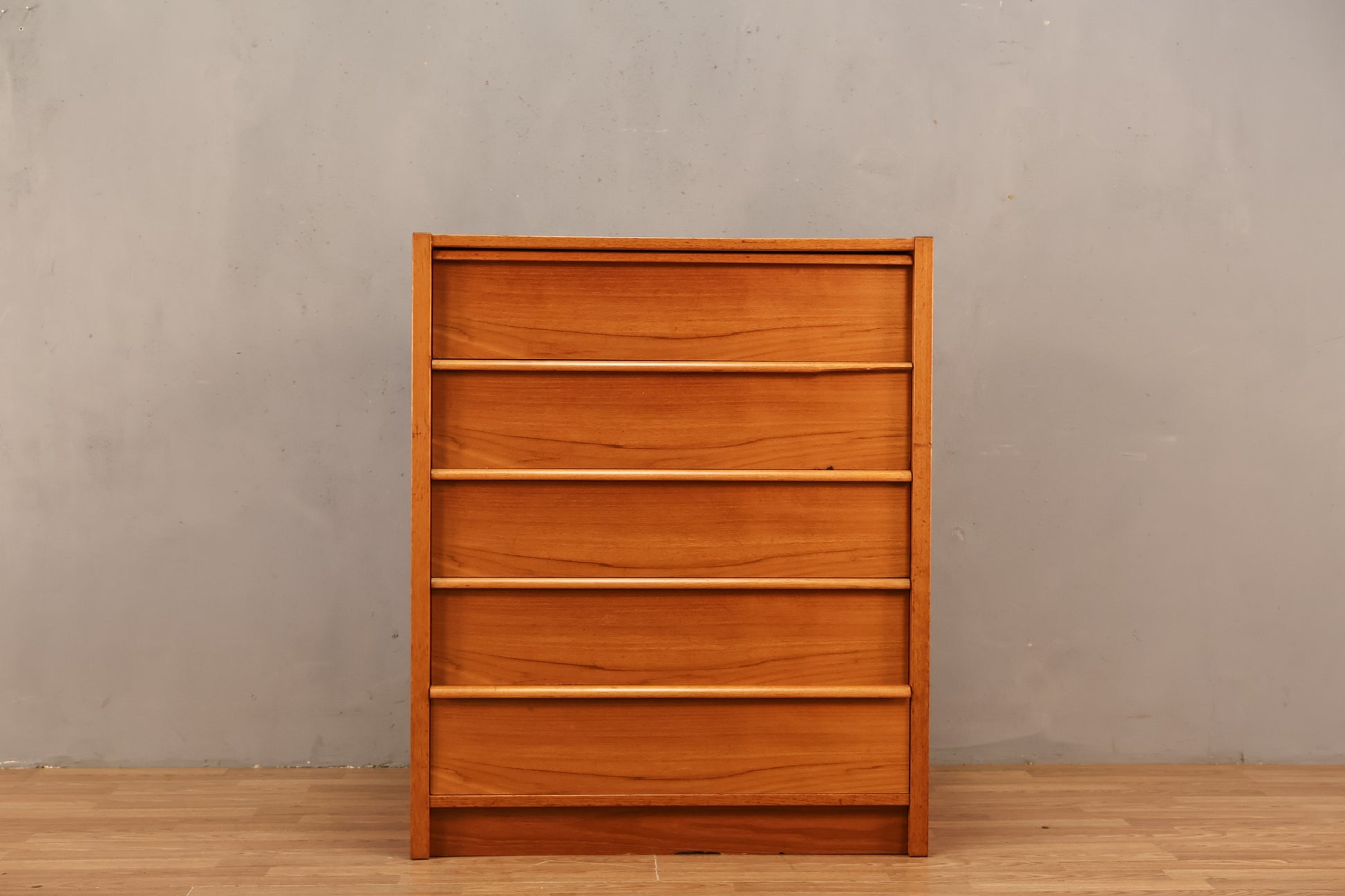 Jesper Teak 5-Drawer Highboy Dresser