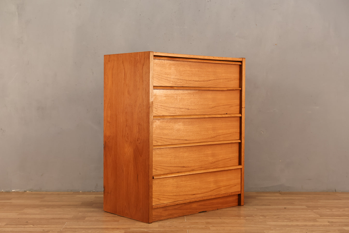 Jesper Teak 5-Drawer Highboy Dresser