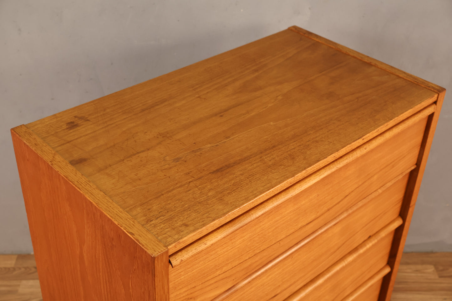 Jesper Teak 5-Drawer Highboy Dresser