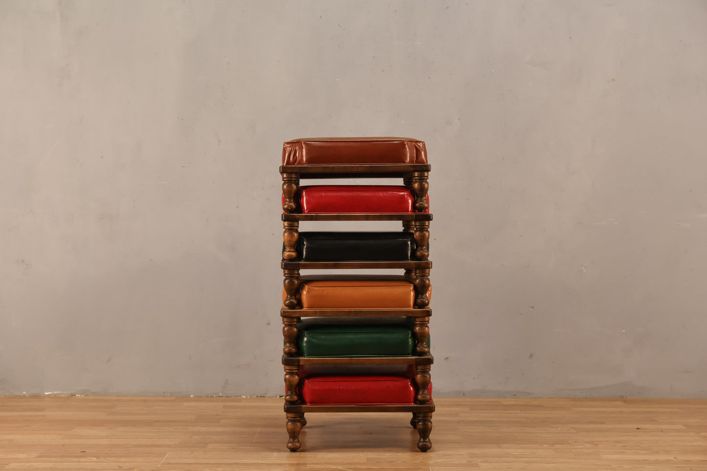 Set of 6 Ethan Allen Stacking Footstools