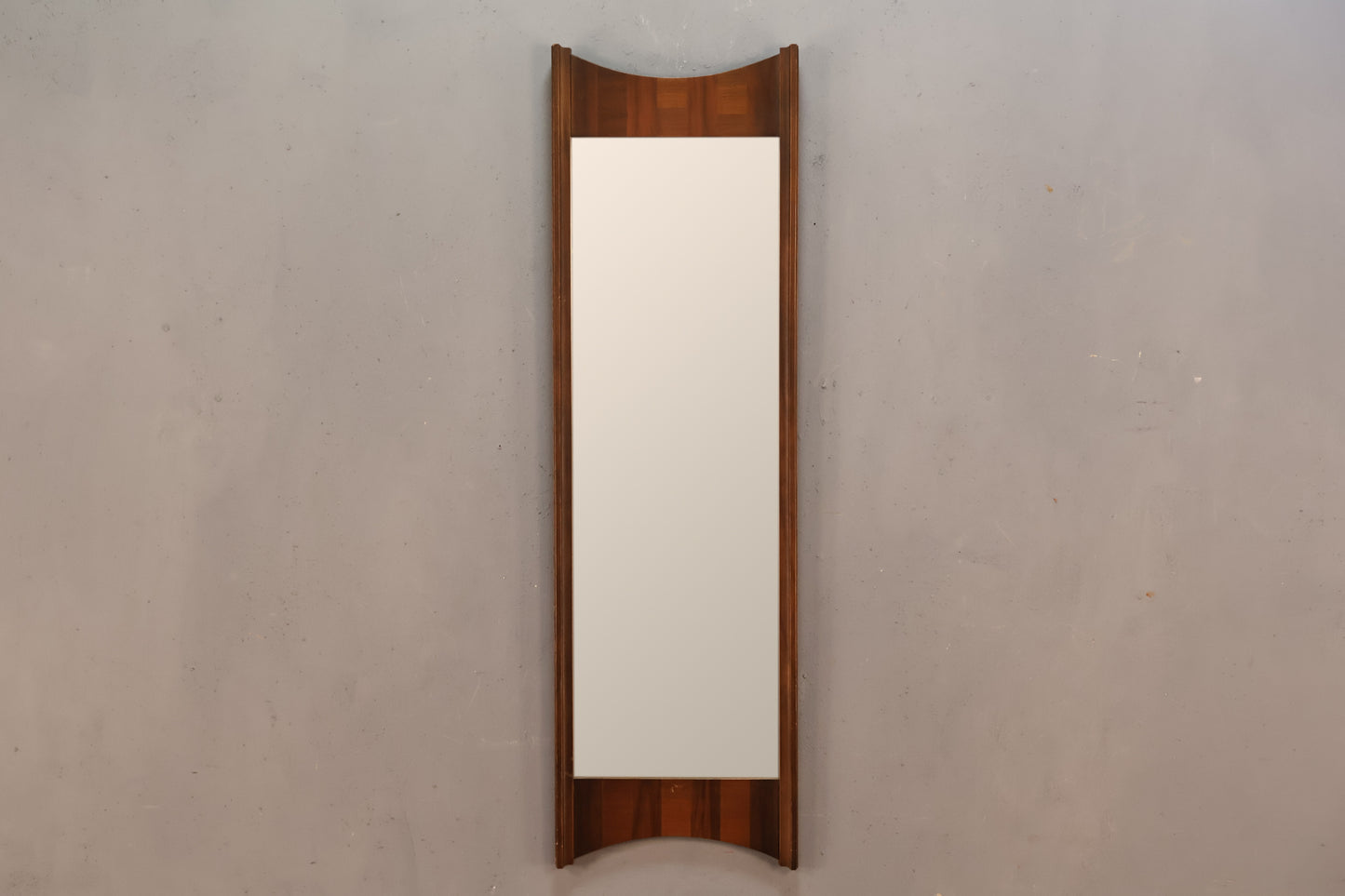 Slim Arched Walnut Mirror