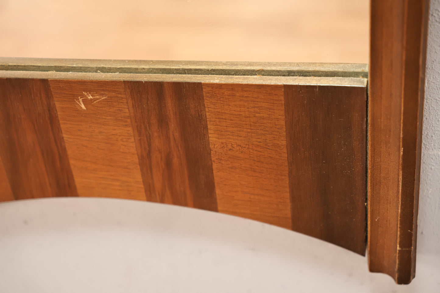 Slim Arched Walnut Mirror