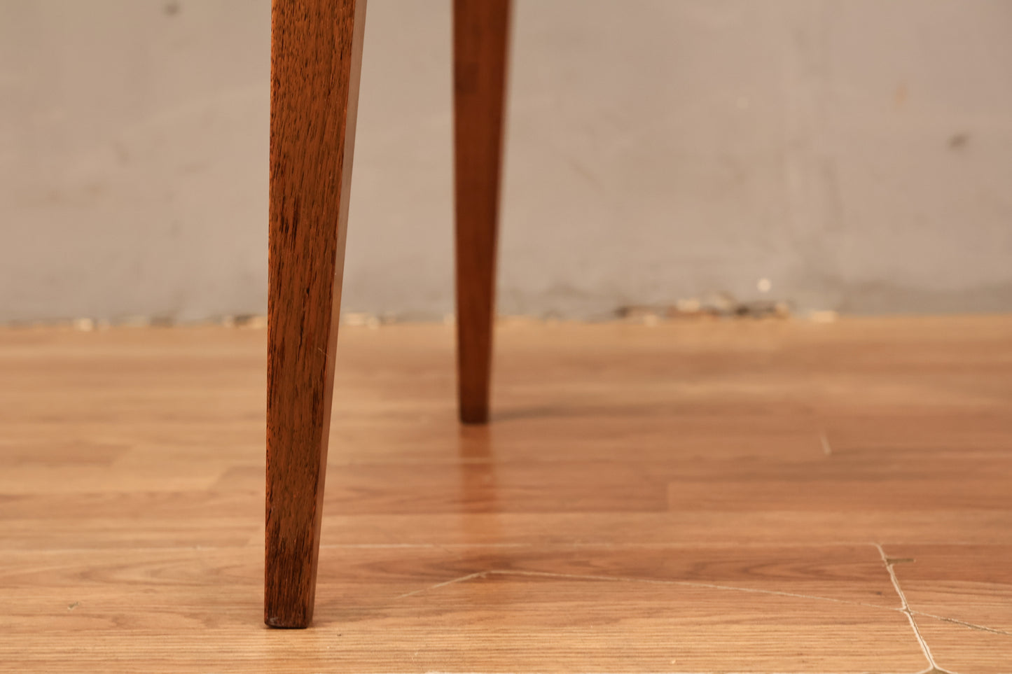 Mid Century Walnut & Black Leather Side Chair