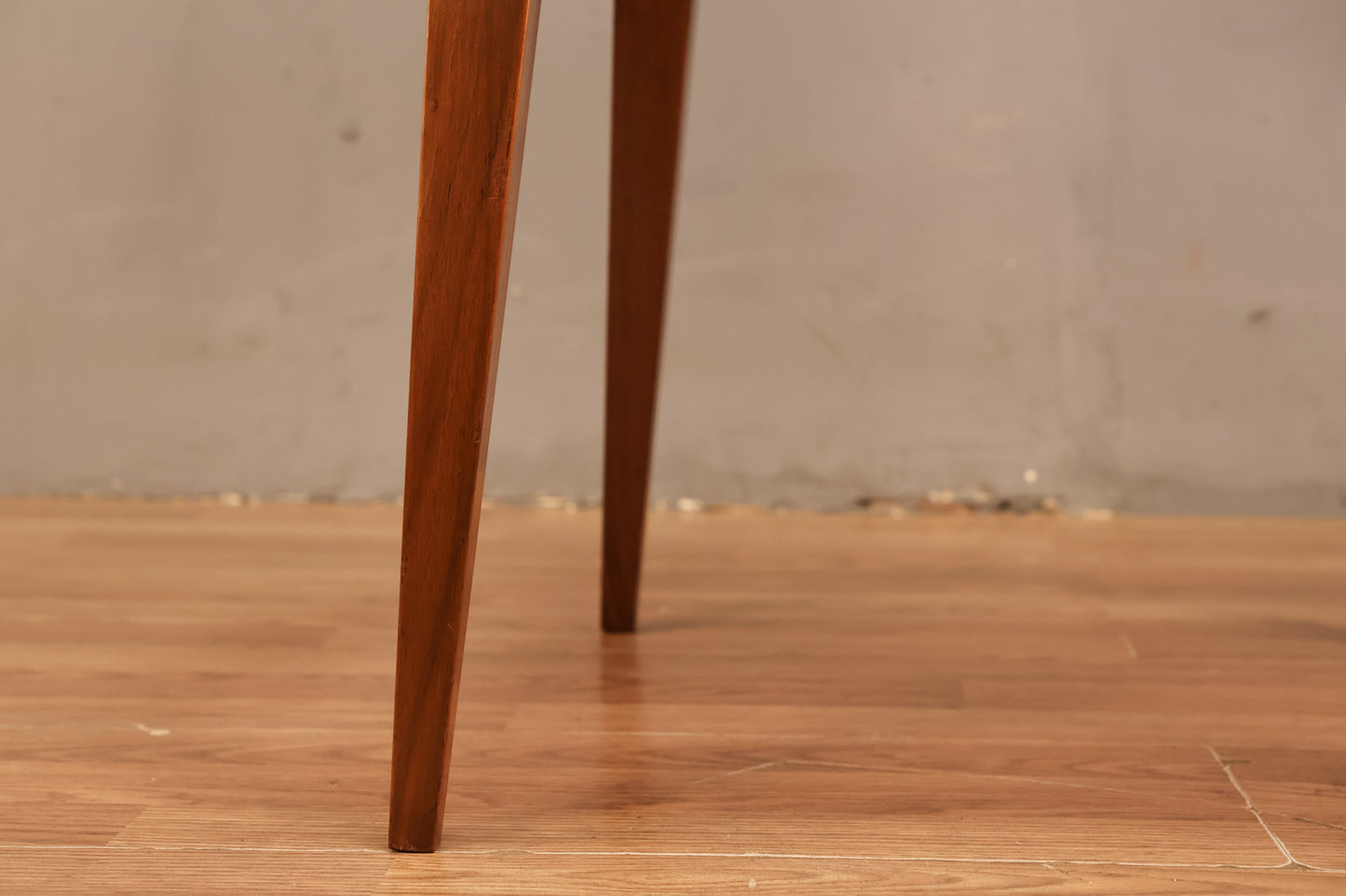 Mid Century Walnut & Black Leather Armchair
