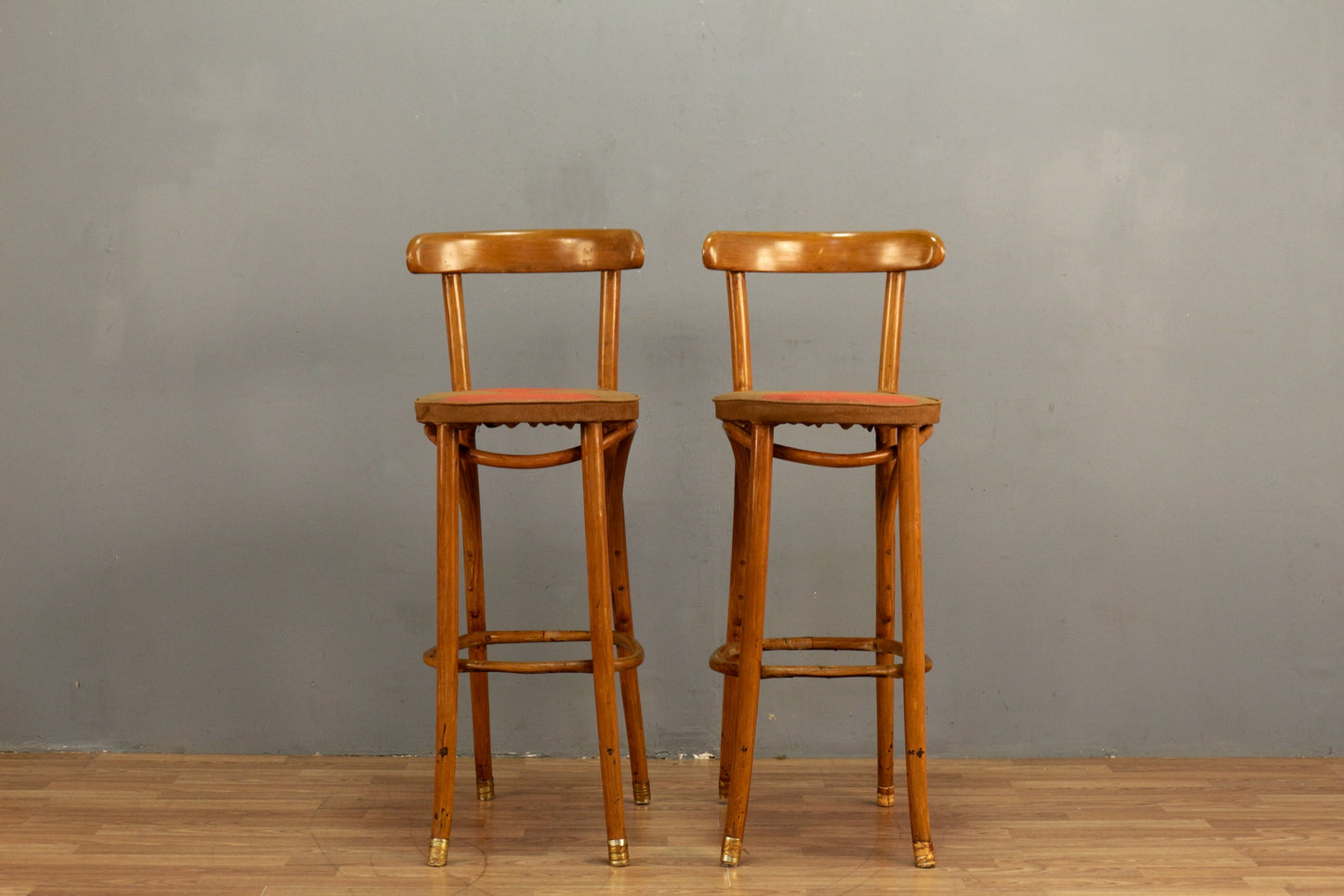 Polish Bentwood & Vinyl Bar Stool