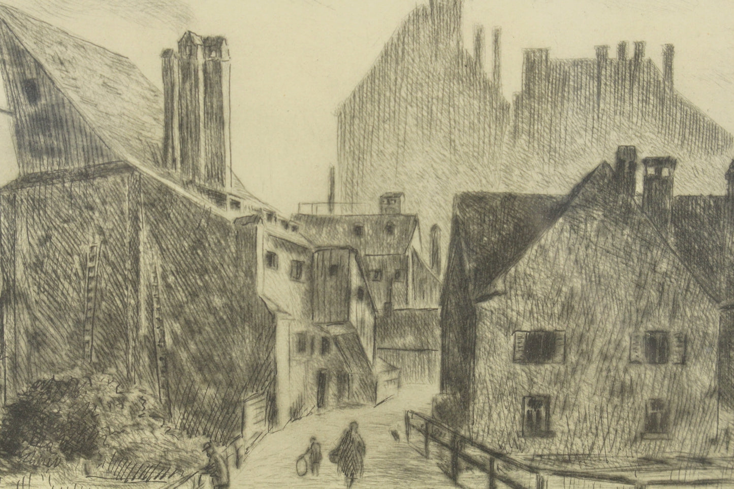 "Die Arm In Muchen II" German Etching
