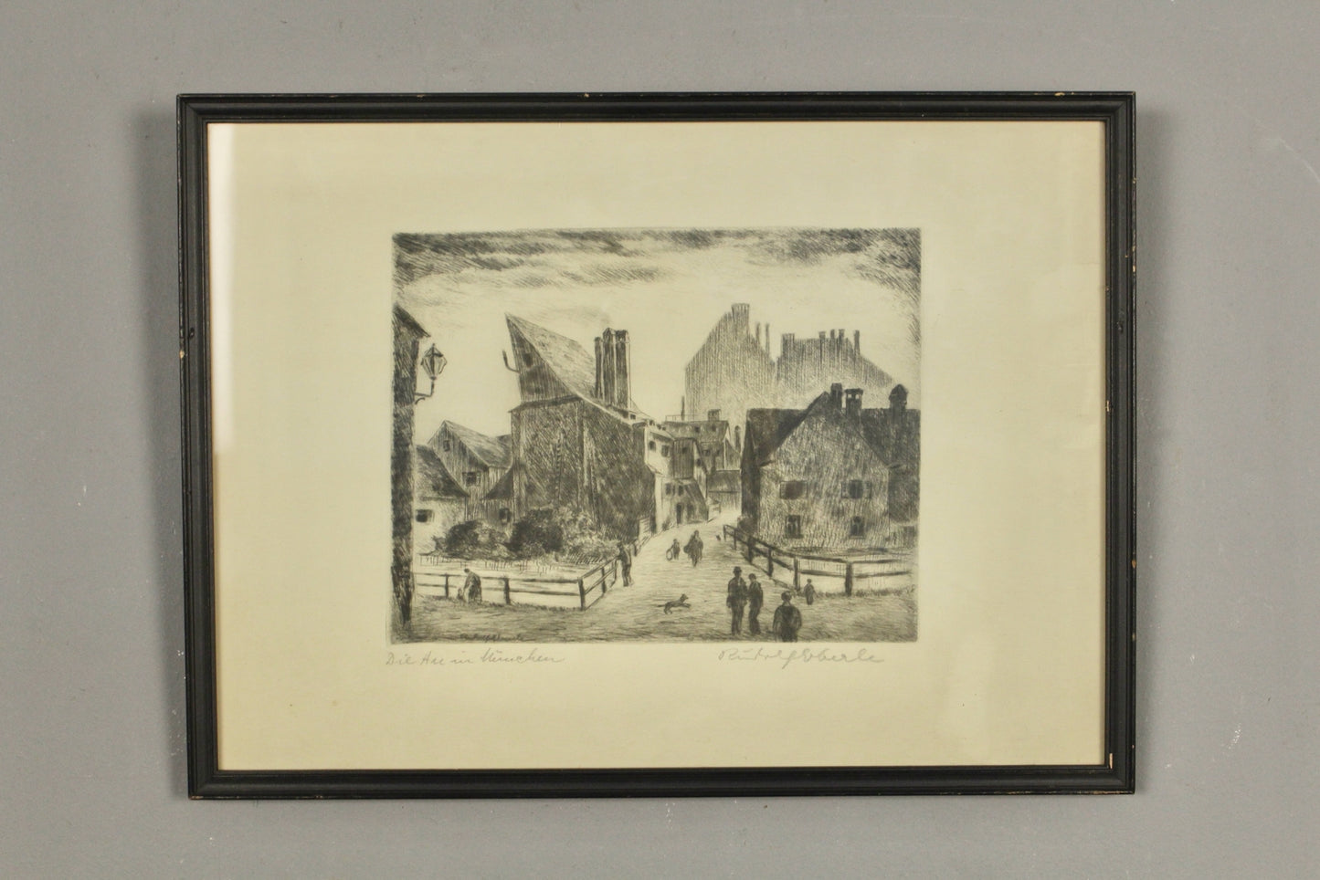 "Die Arm In Muchen II" German Etching