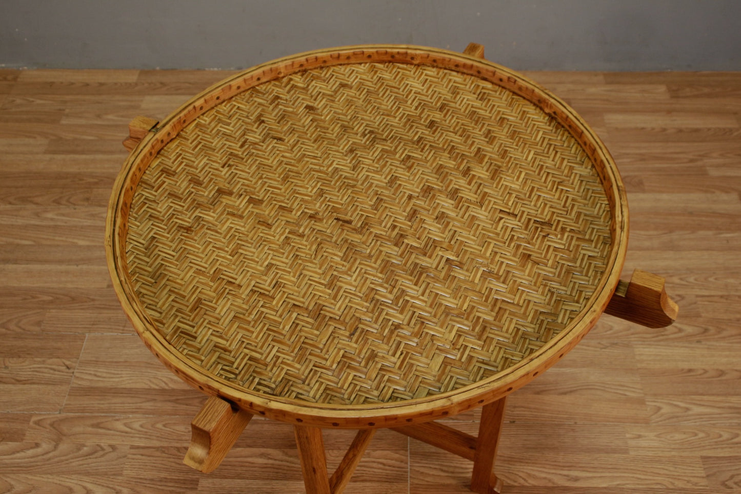 Bamboo & Oak Tray-Top Folding Table