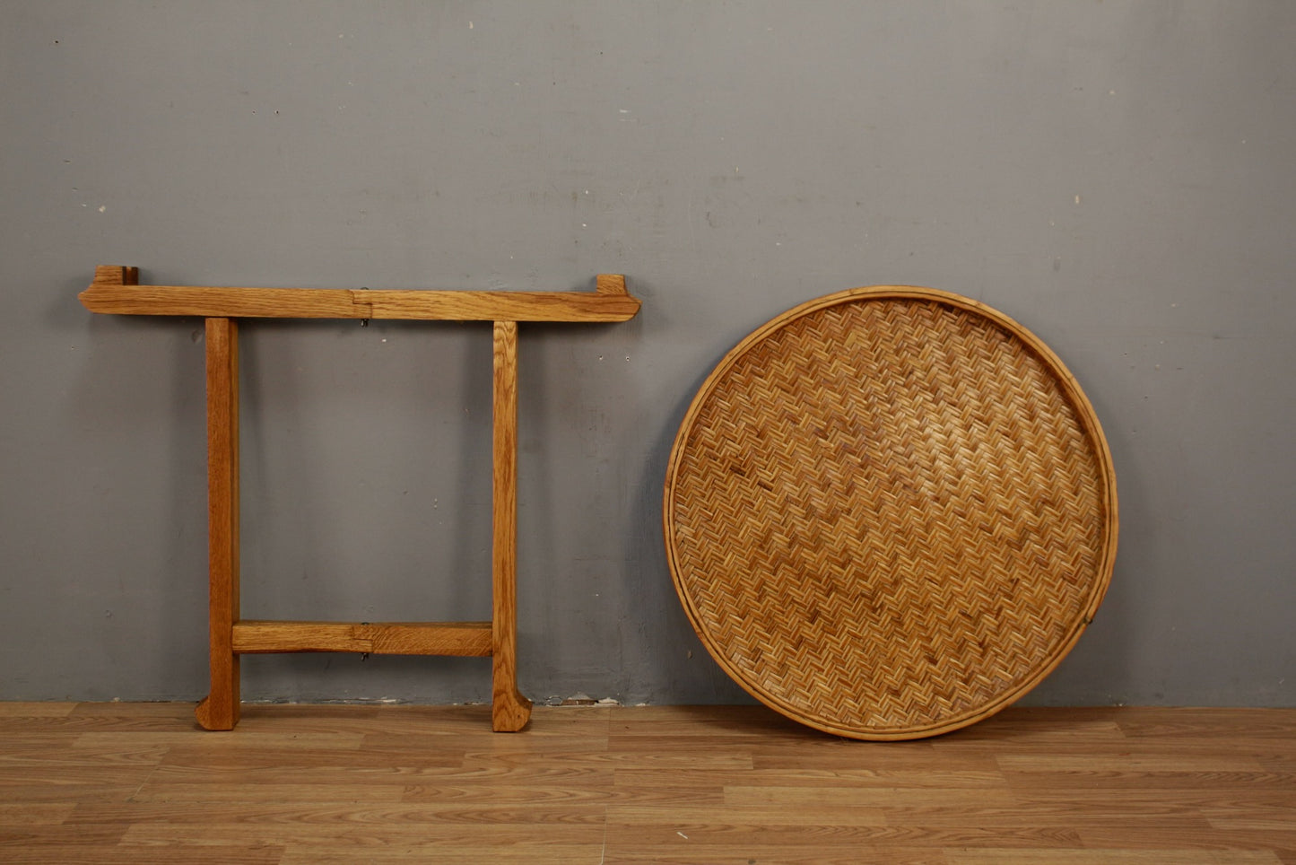 Bamboo & Oak Tray-Top Folding Table