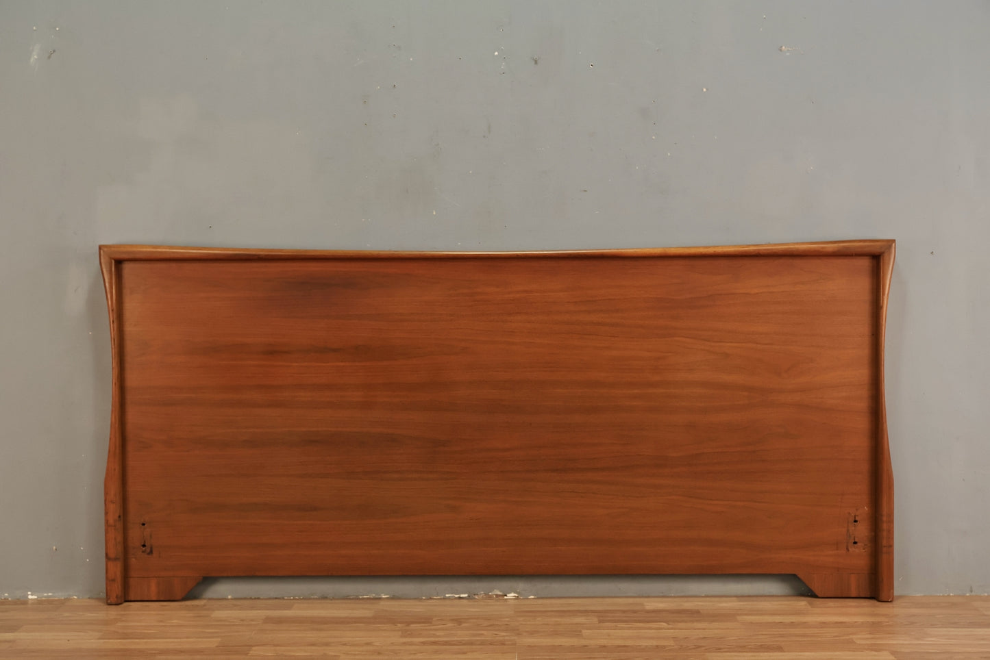Mid Century Sculptural Walnut King Headboard - ONLINE ONLY