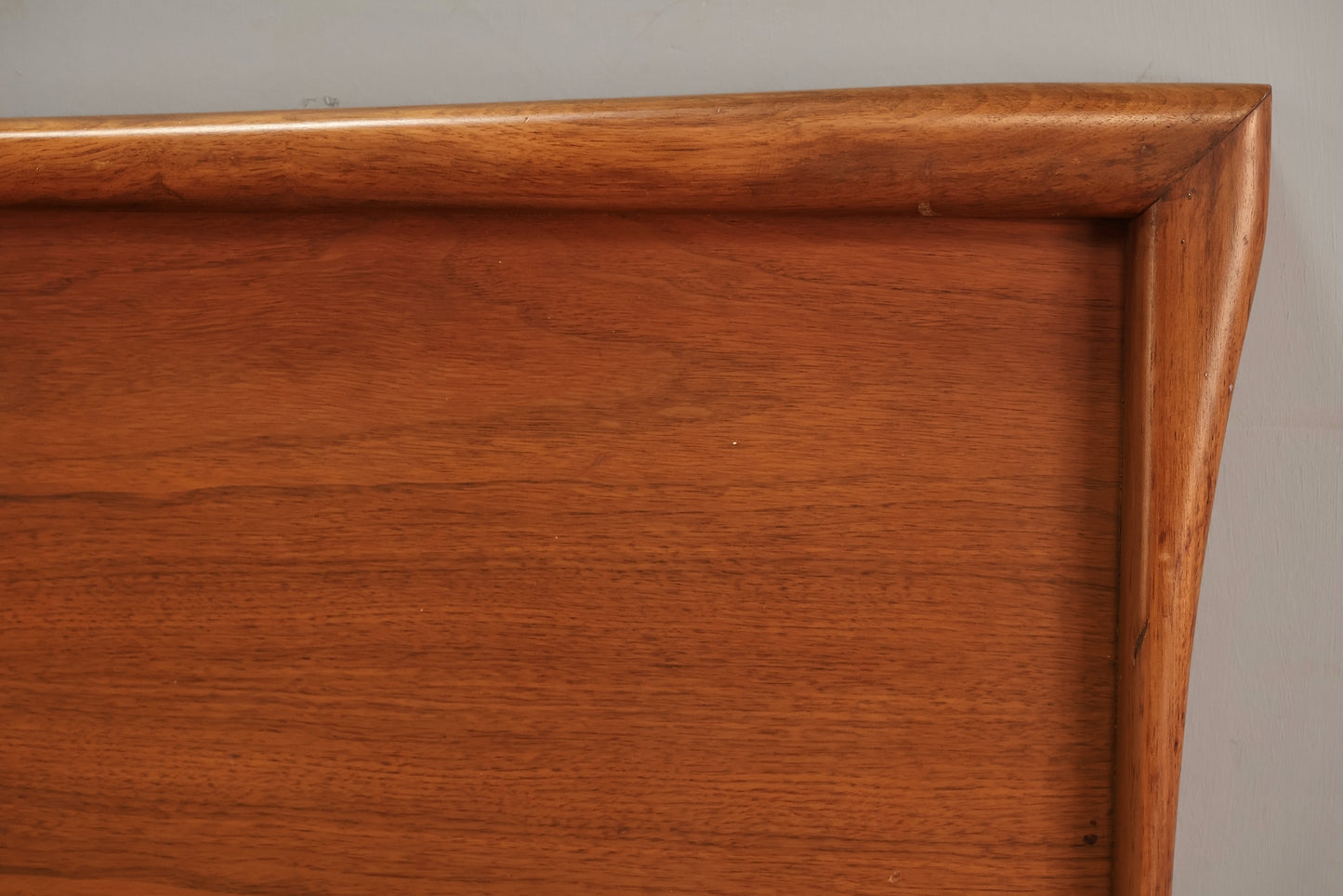 Mid Century Sculptural Walnut King Headboard - ONLINE ONLY