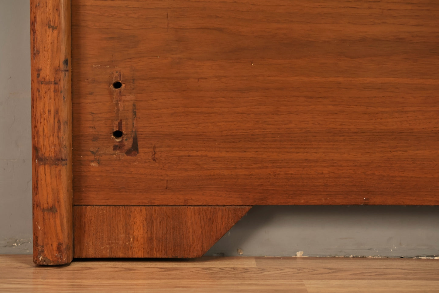 Mid Century Sculptural Walnut King Headboard - ONLINE ONLY