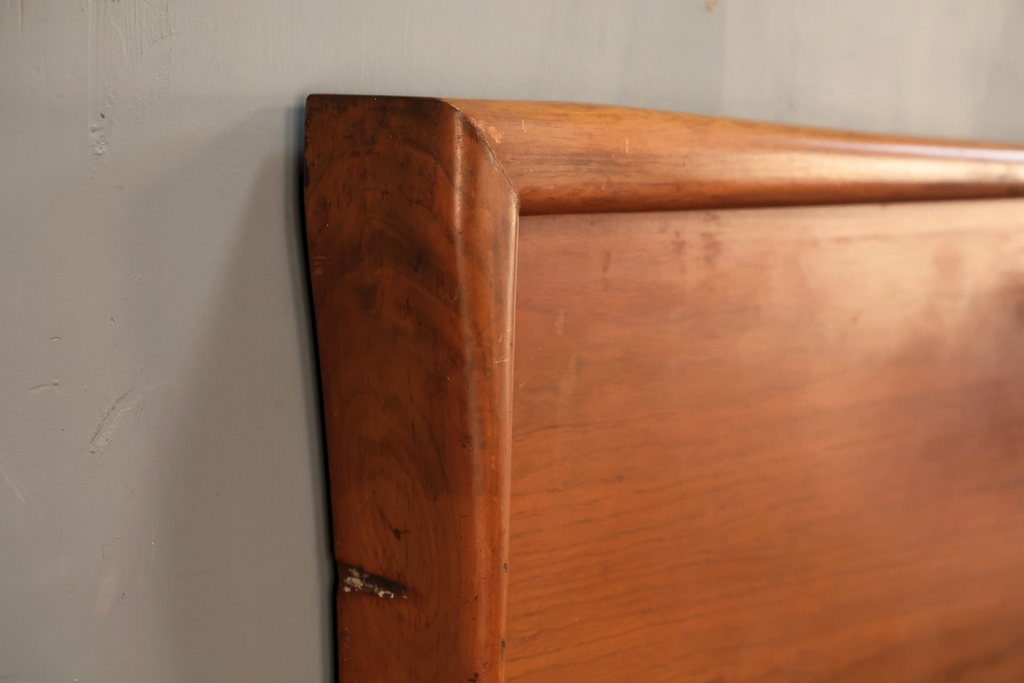 Mid Century Sculptural Walnut King Headboard - ONLINE ONLY