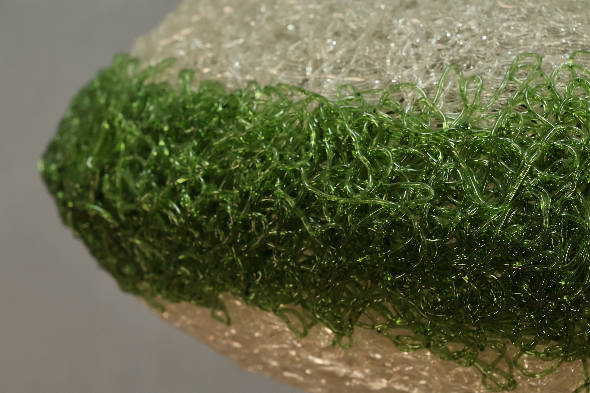 Spaghetti Basil & White Saucer Swag Lamp