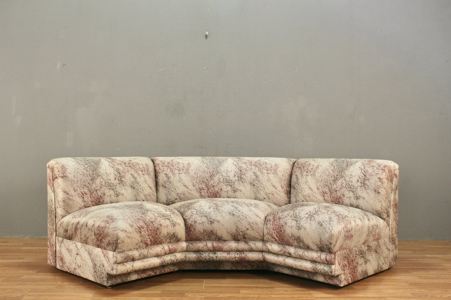1980s Metallic Splatter Curved Sofa