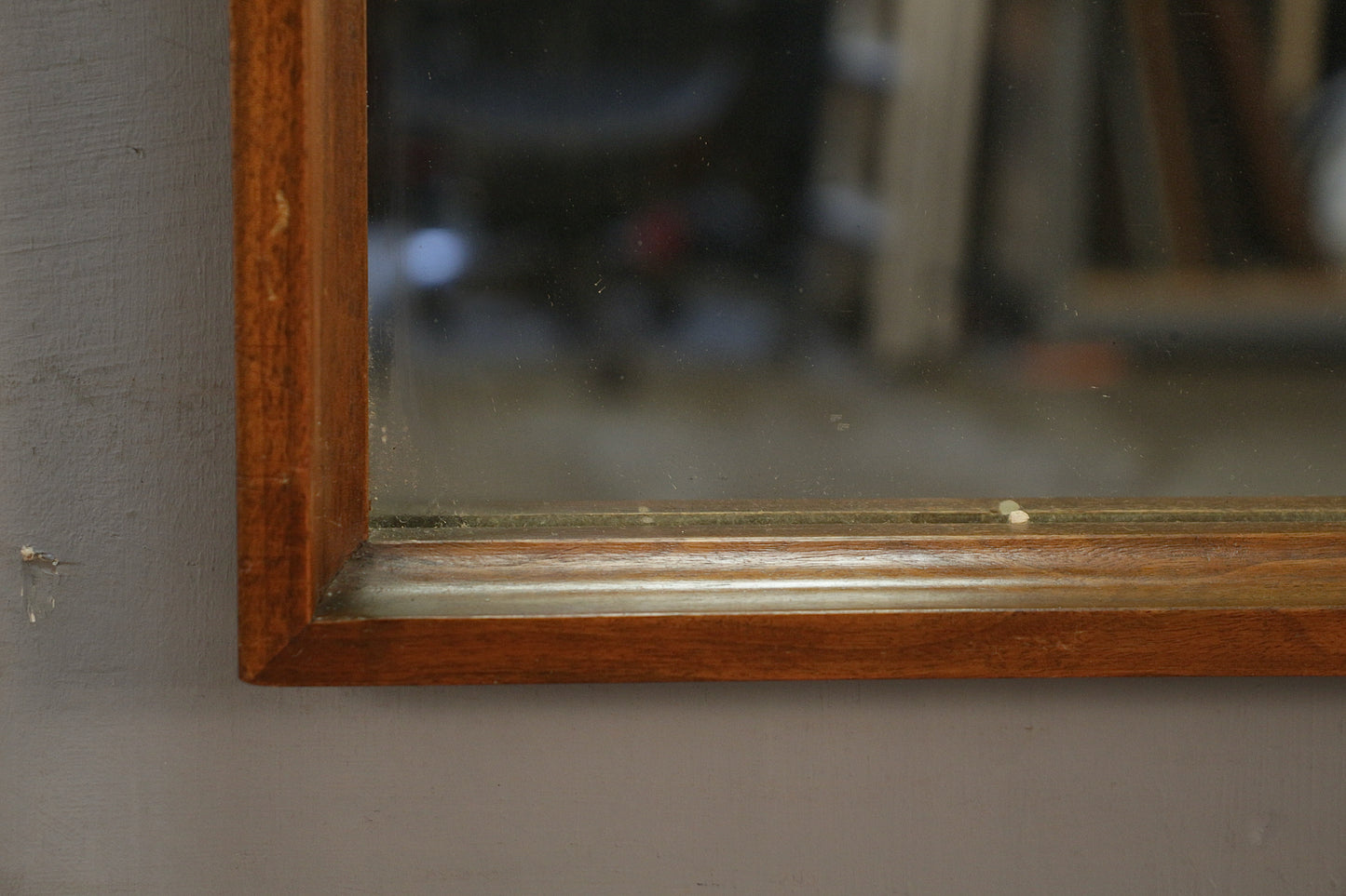 Mid Century Walnut Grooved Mirror