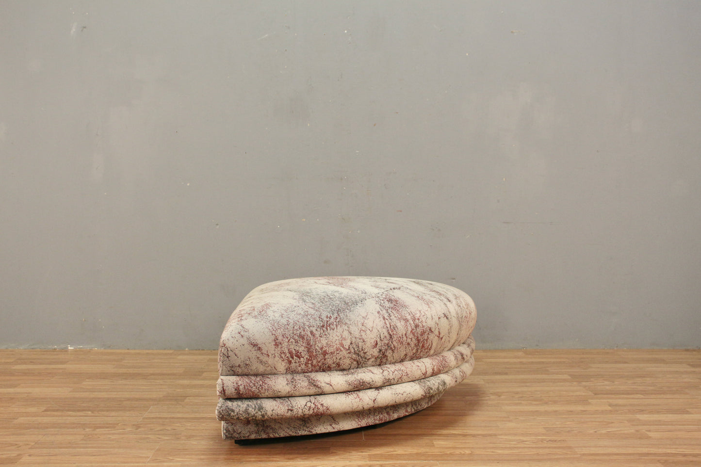 1980s Metallic Splatter Curved Ottoman - ONLINE ONLY