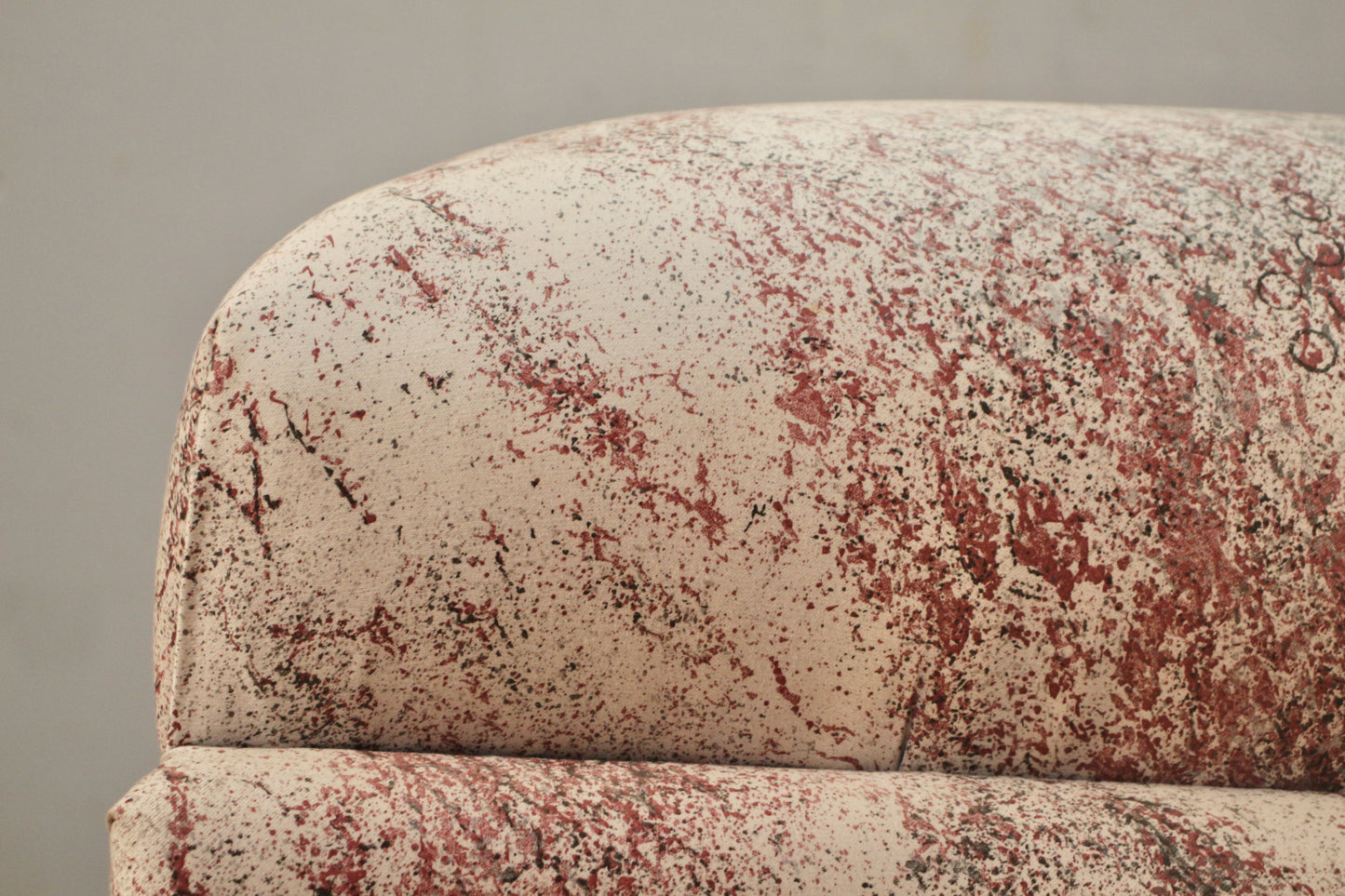 1980s Metallic Splatter Curved Ottoman - ONLINE ONLY