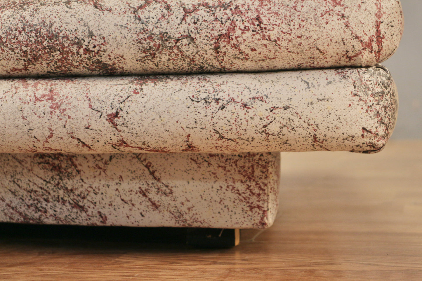 1980s Metallic Splatter Curved Ottoman - ONLINE ONLY