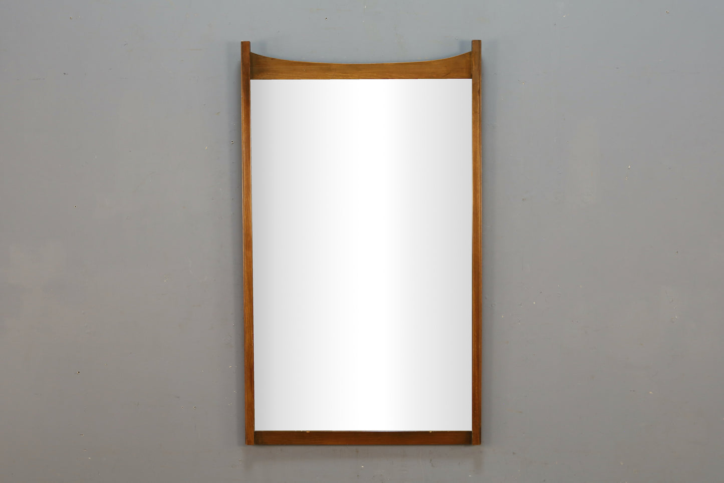 Mid Century Walnut Scoop Mirror