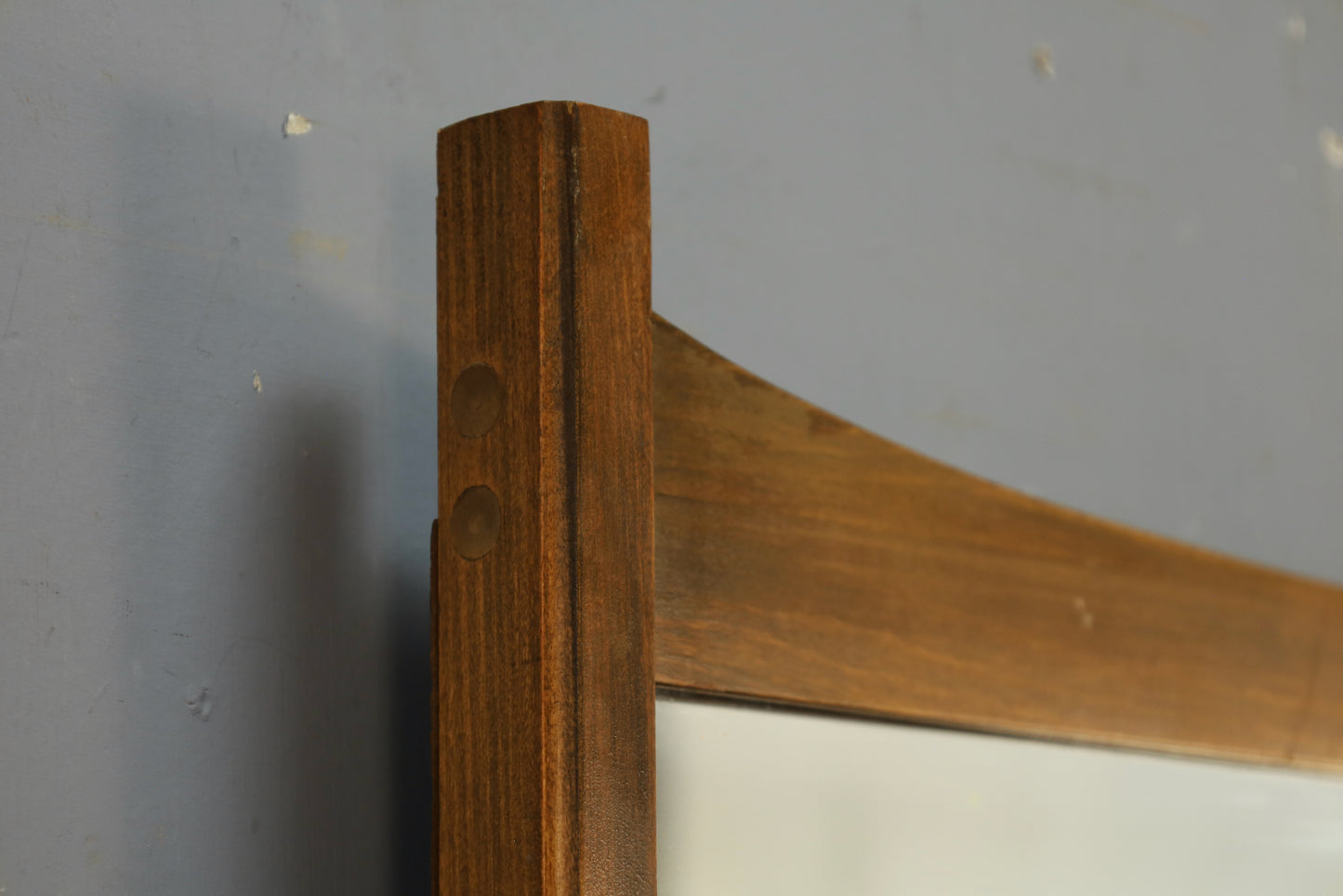Mid Century Walnut Scoop Mirror