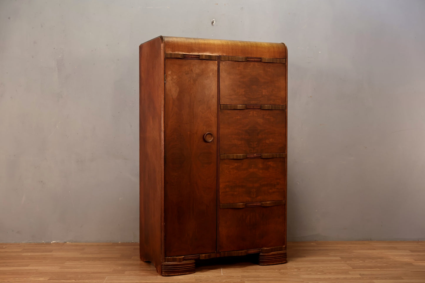 Art Deco 4-Drawer Wardrobe