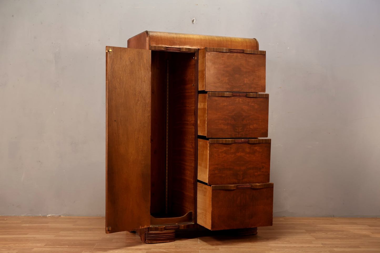 Art Deco 4-Drawer Wardrobe