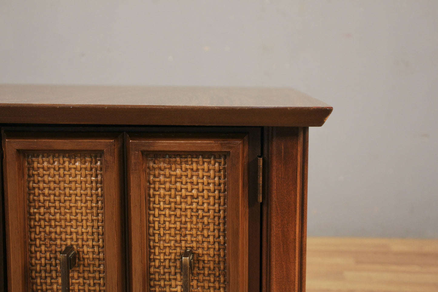 Walnut & Laminate 2-Door End Table
