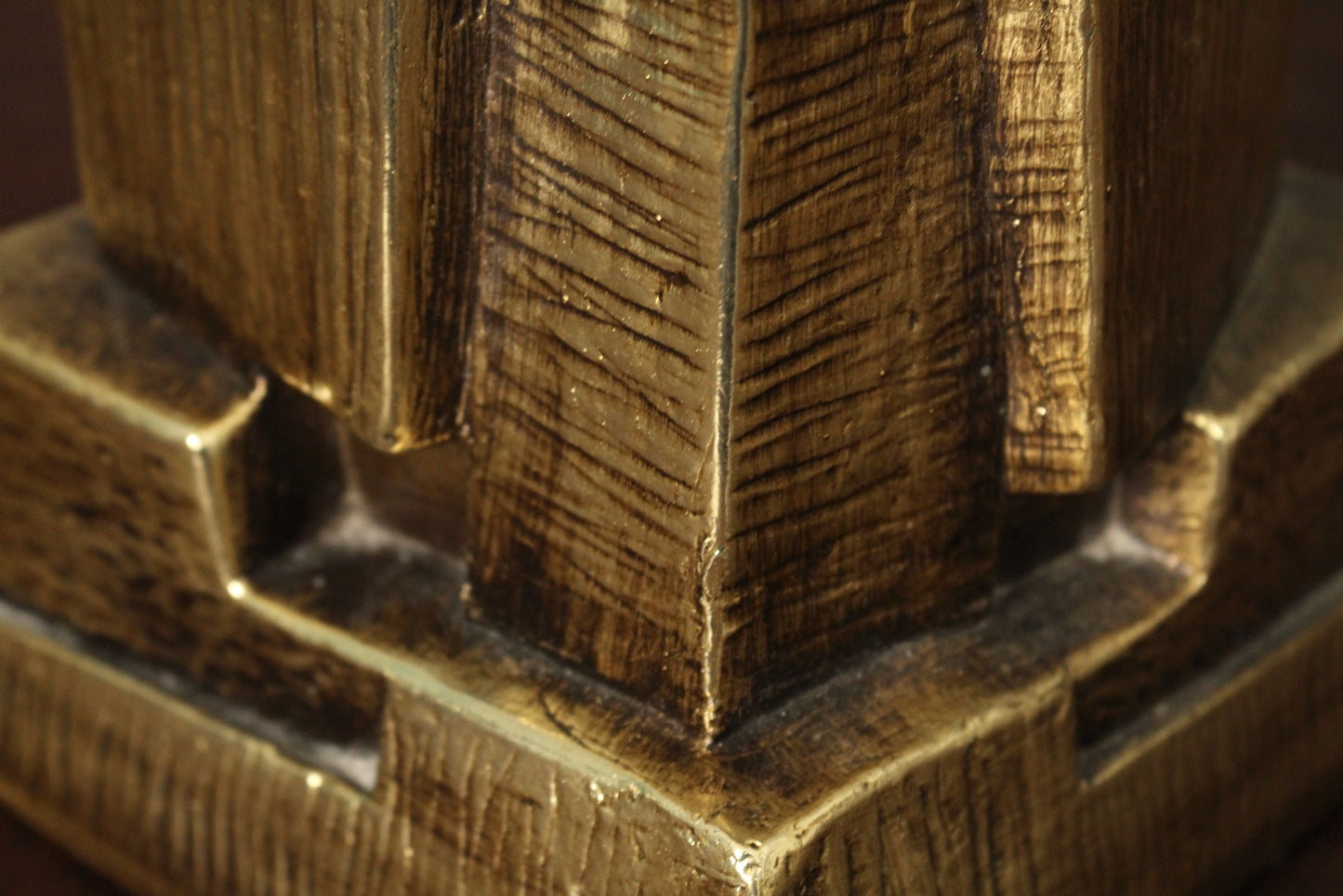 Large Brutalist Bronze-Finish Table Lamp