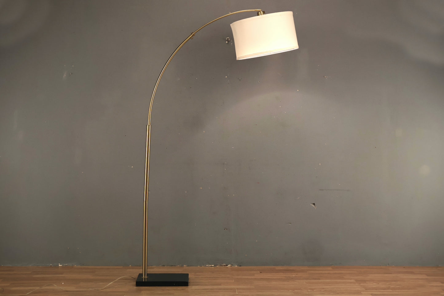 Contemporary Marble & Brass Arc Lamp