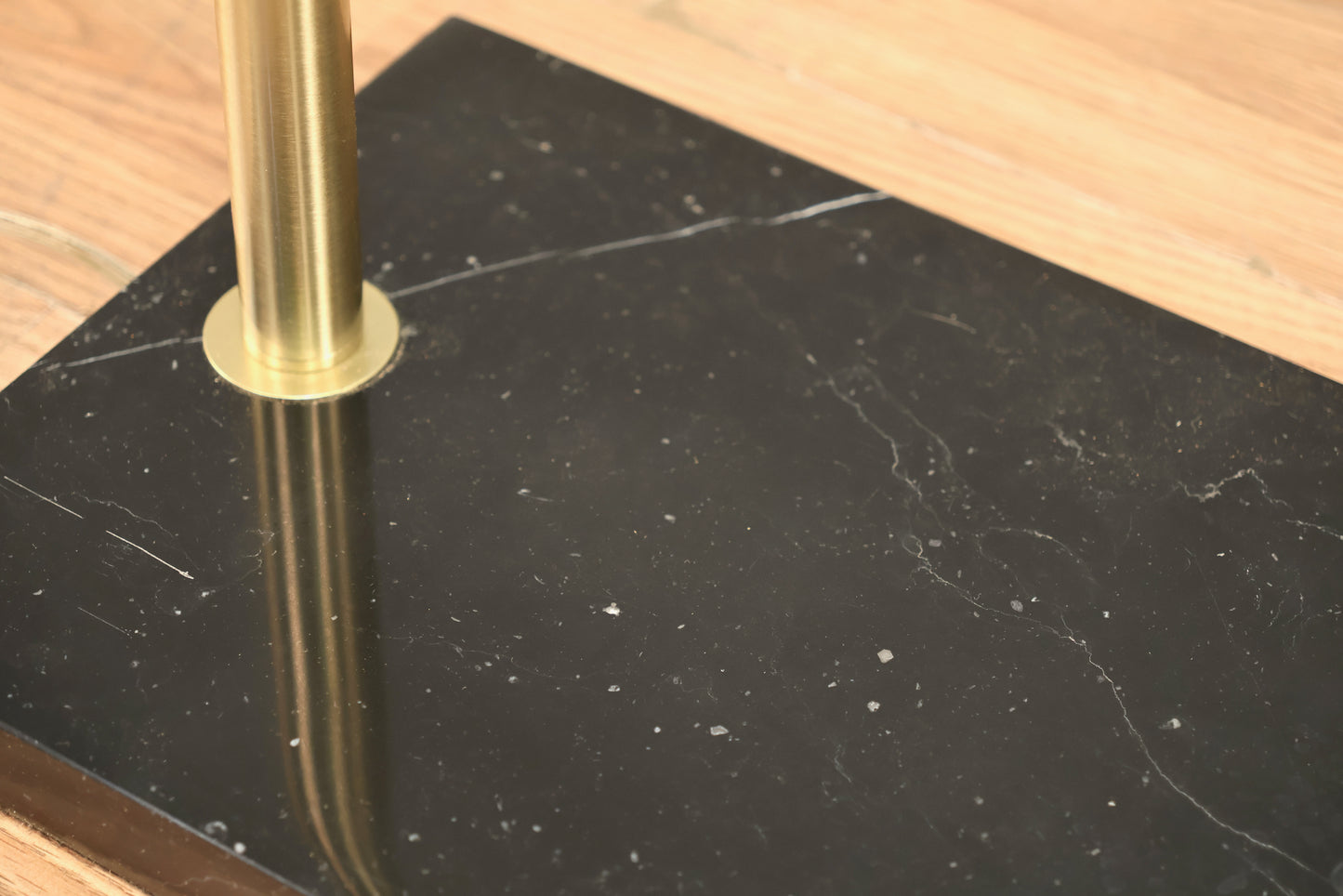 Contemporary Marble & Brass Arc Lamp