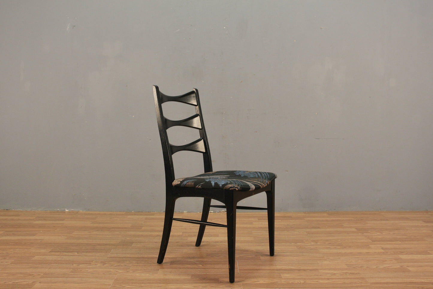 Mid Century Black & Brushstroke Side Chair